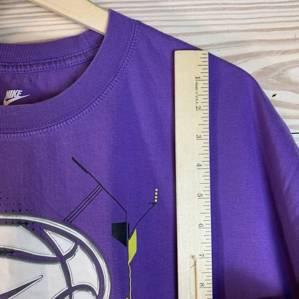 Nike Basketball Shirt XXL Purple Yellow Athletic Gear Double Sided Graphic DV963
